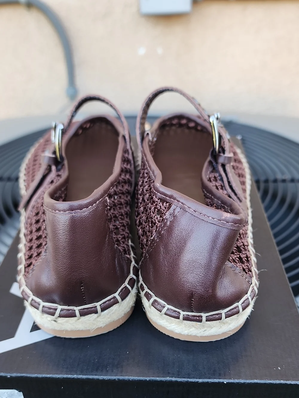 New Aqua AQ-Jolee Mary Jane Espadrille Flats in Brown, Sz. 9
